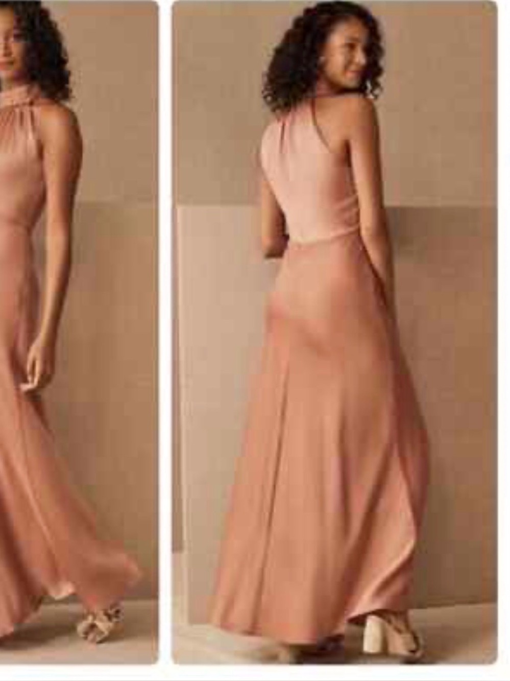 NWT Sachin + Babi Esme satin charmeuse halter neck maxi gown